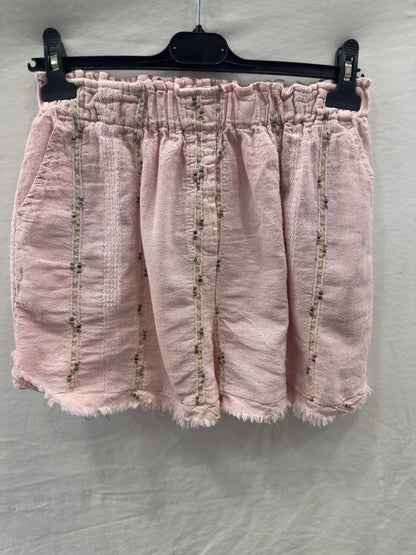 Short à Surpiqûres en Lin et Coton @211231_ShSurpique