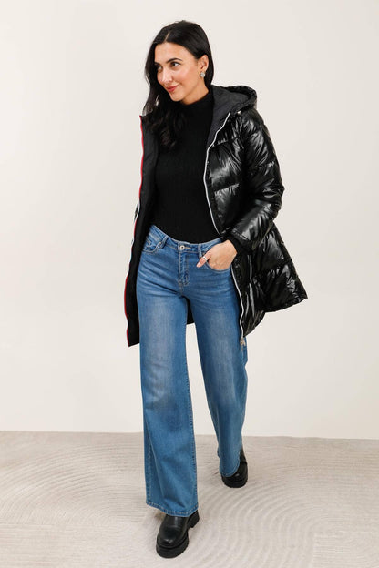 Doudoune mi-longue réversible imperméable