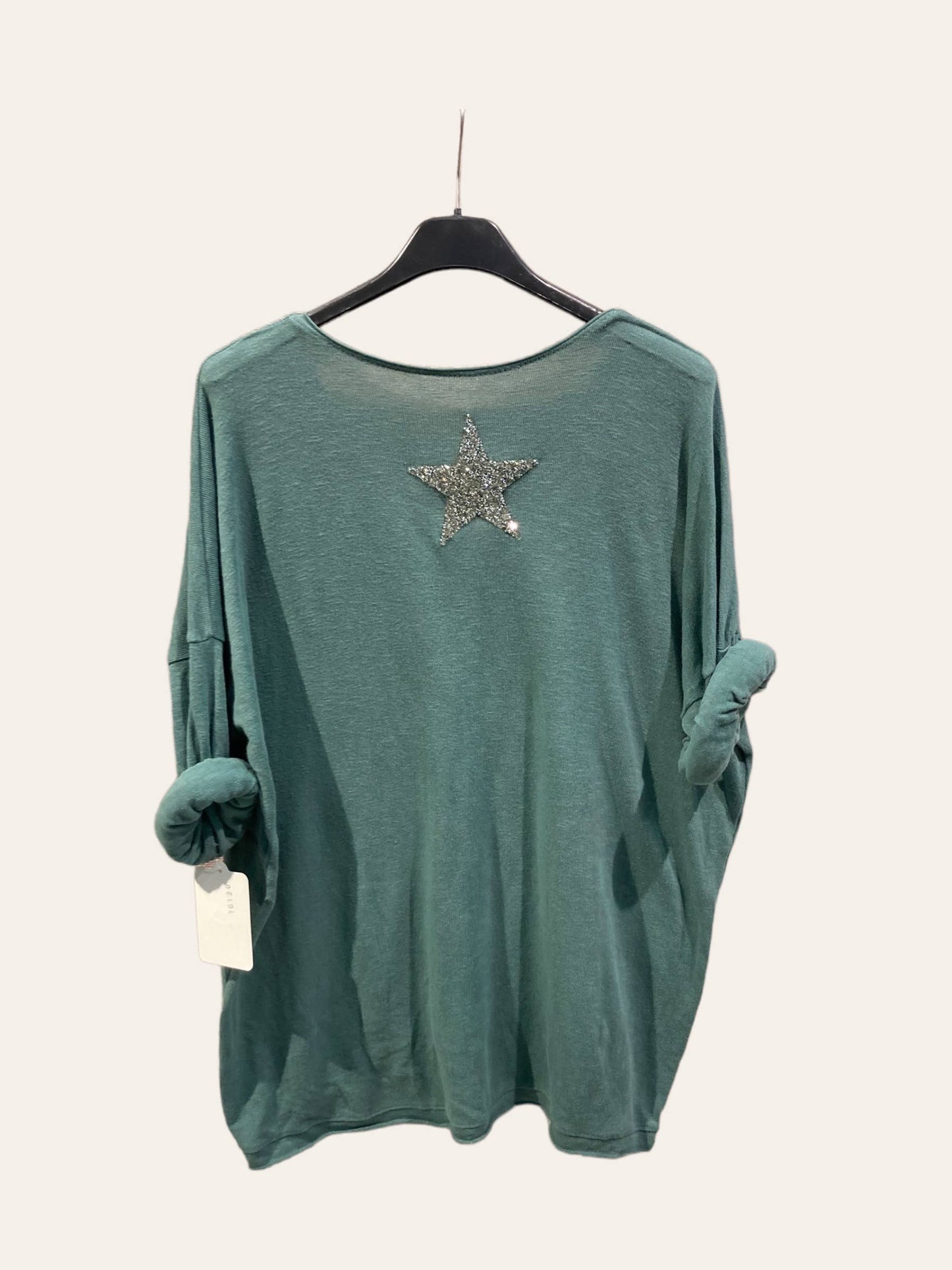 Haut en coton avec Étoile en strass au dos
