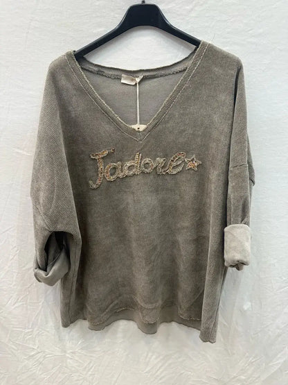 Sweat-shirt En Velours j'adore @4589_HVJadore