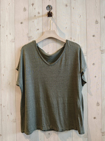 Réf-2296 T-shirt basique lin 100%