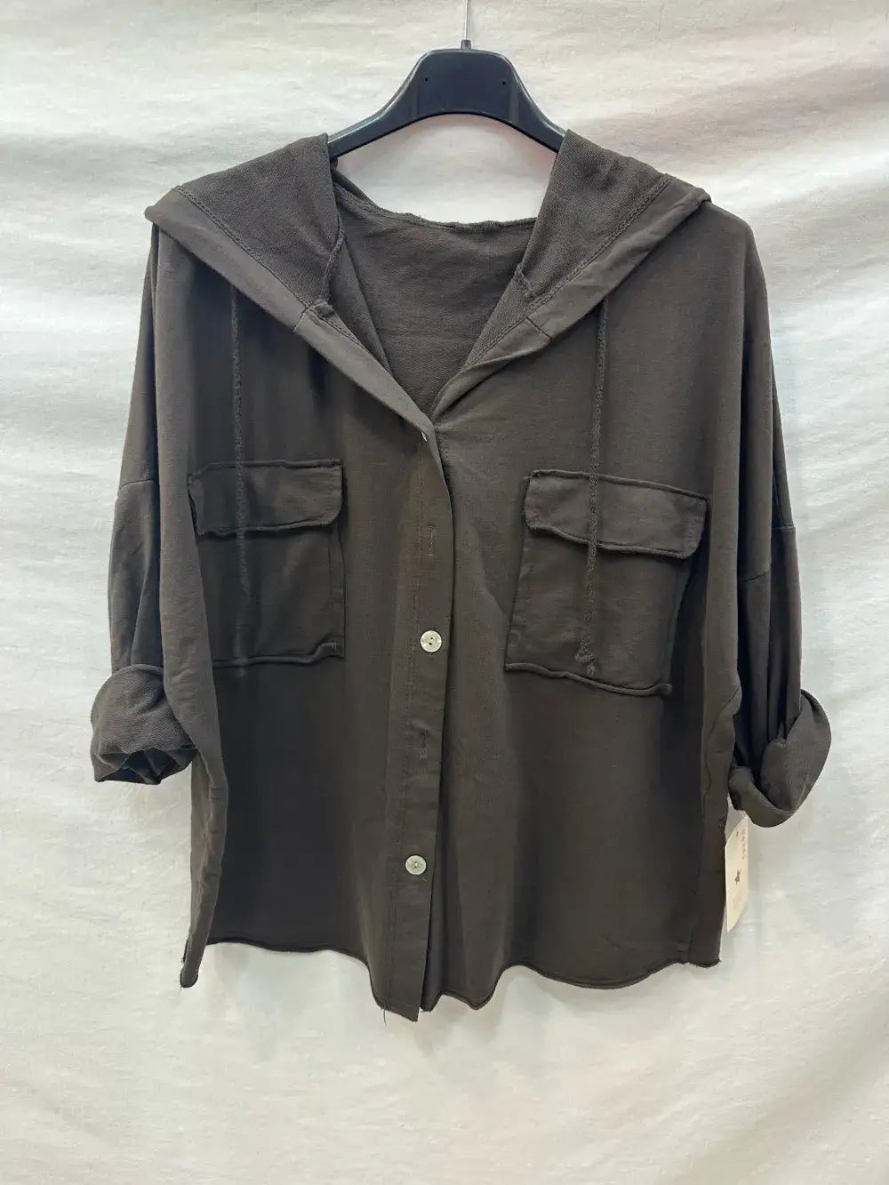 Gilet Boutonnage À Capuche Avec Deux Poches @10283_GiBoutPoc