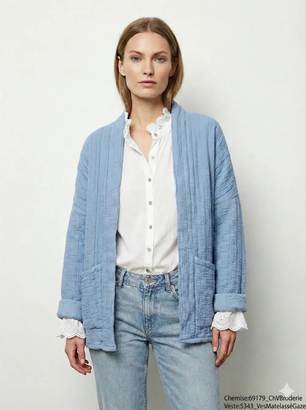 Veste matelassée en gaze de coton @5343_VesMatelasséGaze
