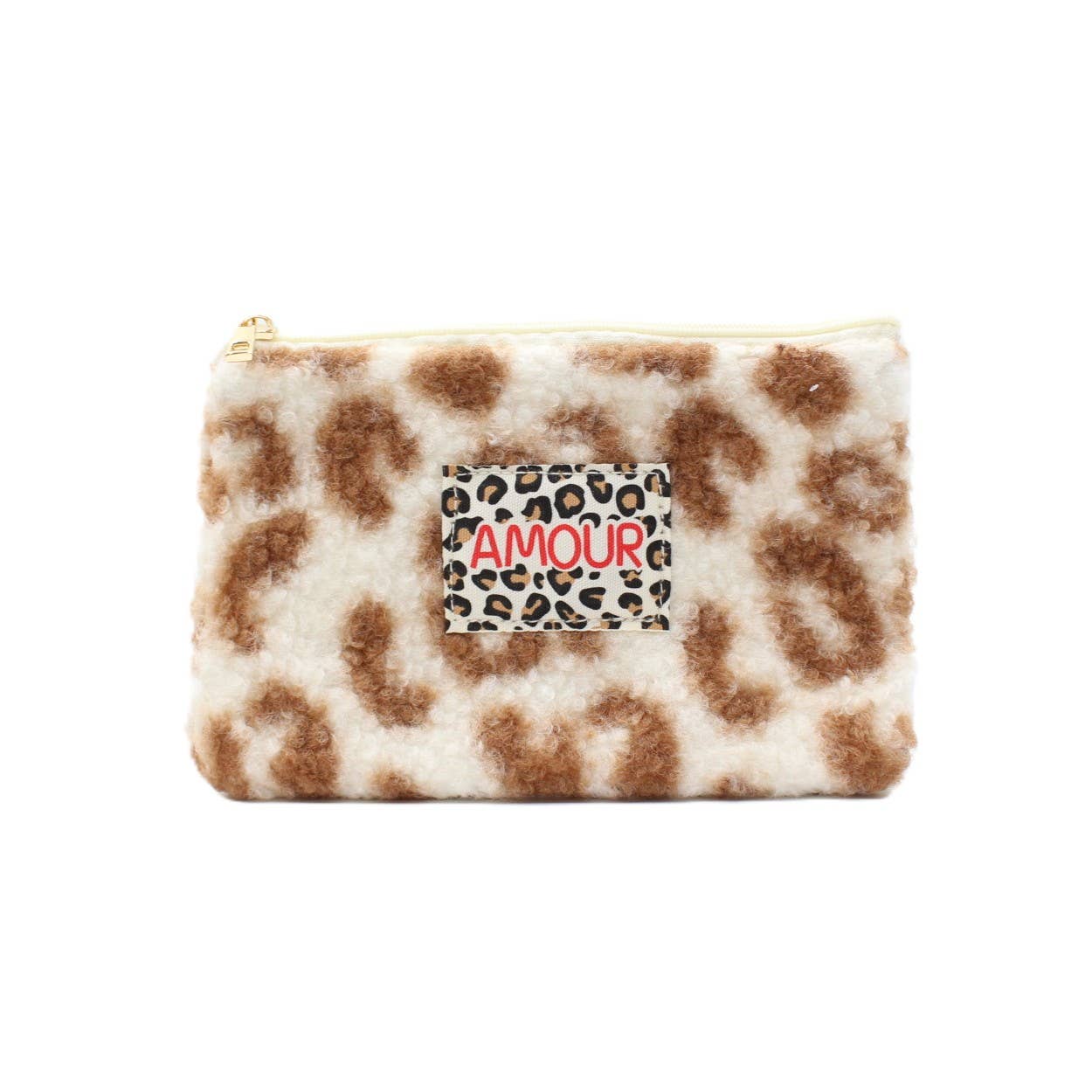 Pochette message moumoute - AMOUR léopard