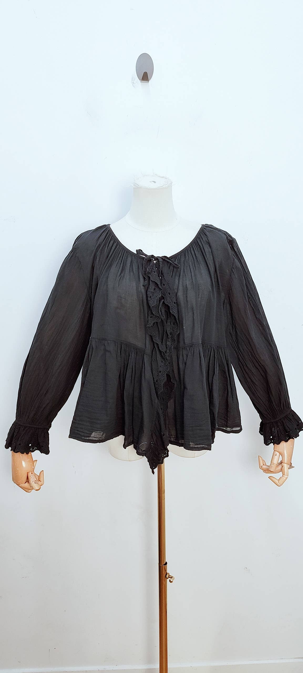 Blouse bohème manches longues à volants