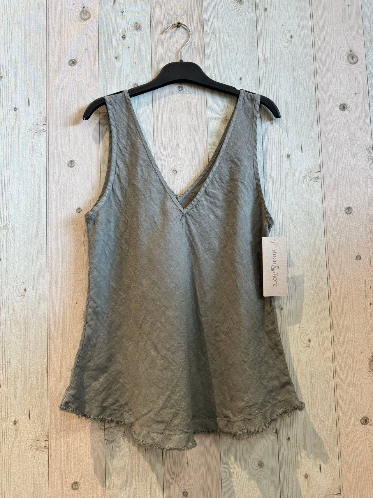 Ref-21591 T-shirt sans manches 100 % lin