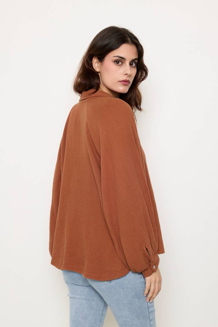 Blouse En Gaz De Coton- 11068g