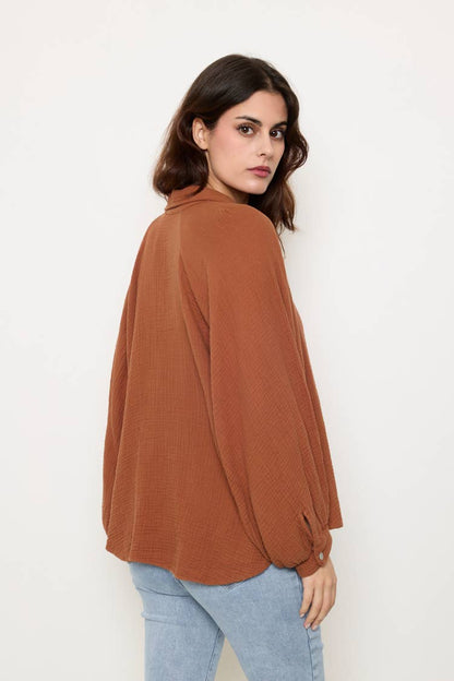 Blouse En Gaz De Coton- 11068g