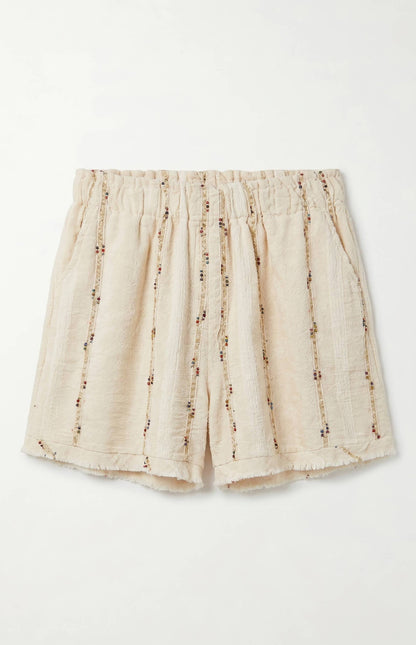 Short à Surpiqûres en Lin et Coton @211231_ShSurpique