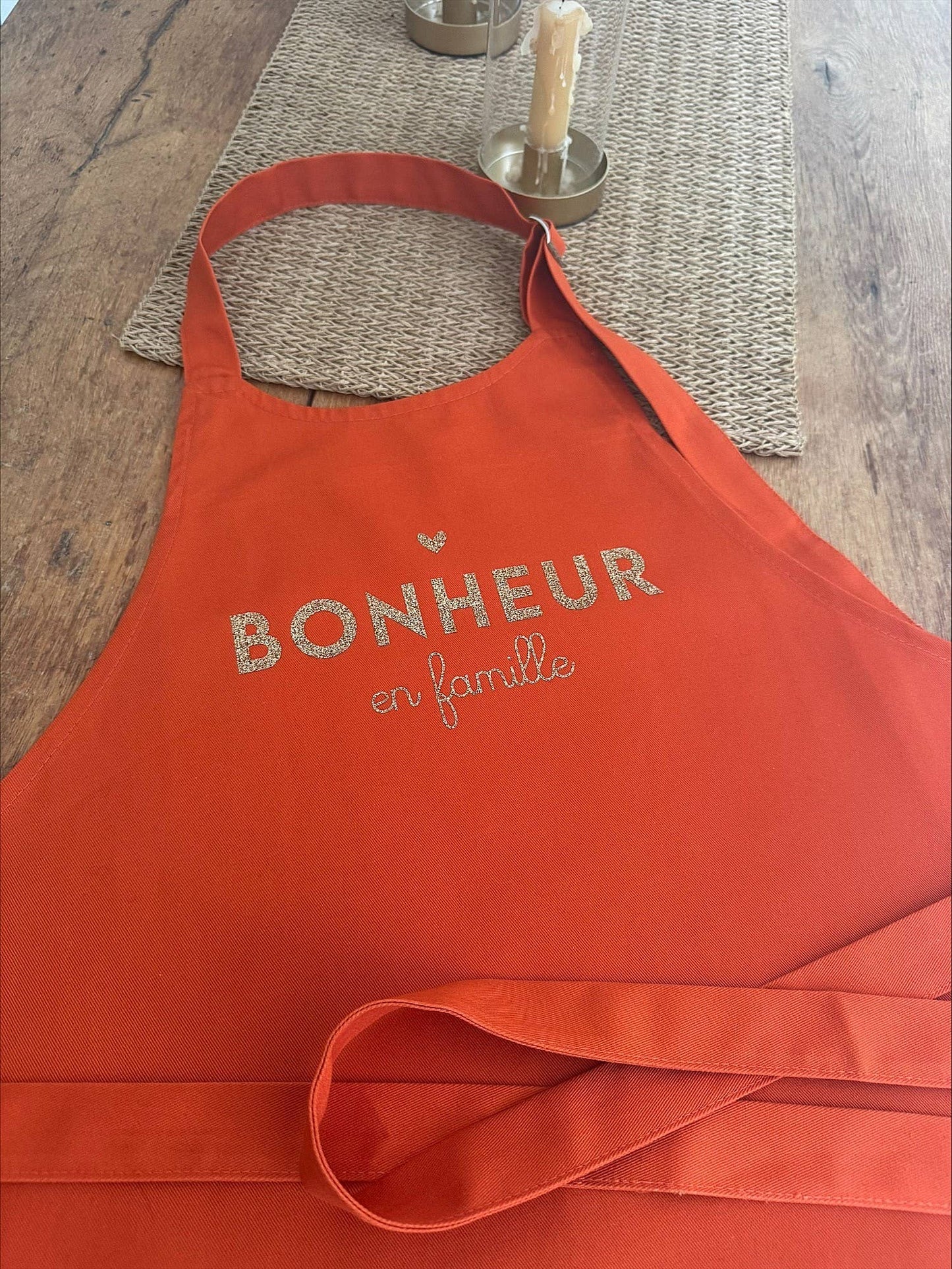 Tablier - Le Bonheur en Famille - 5 coloris au choix