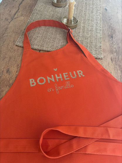 Tablier - Le Bonheur en Famille - 5 coloris au choix