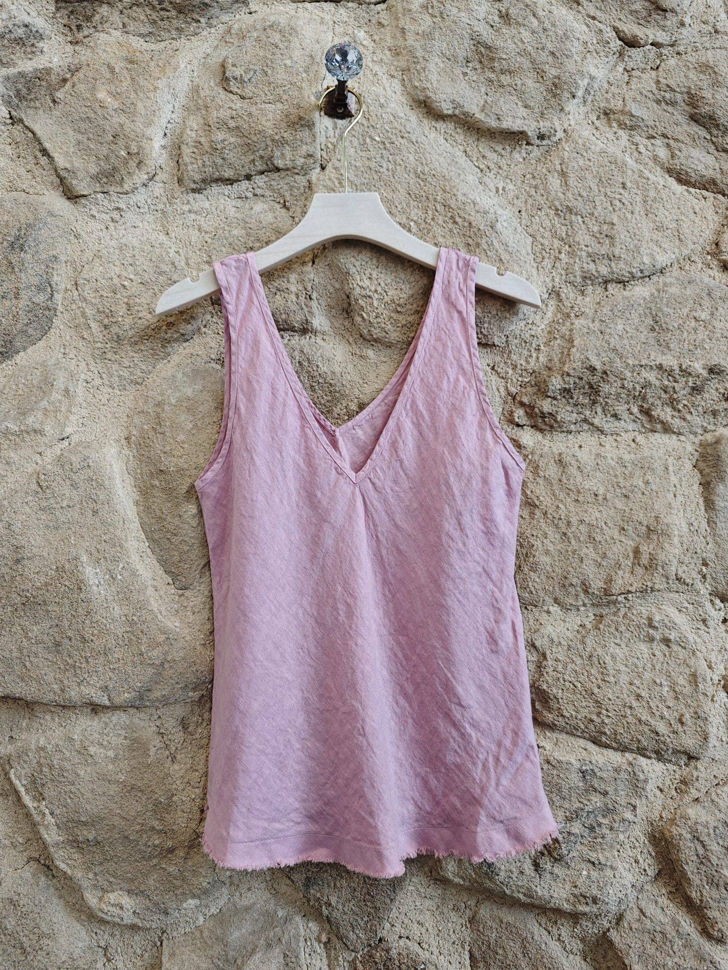 Ref-21591 T-shirt sans manches 100 % lin