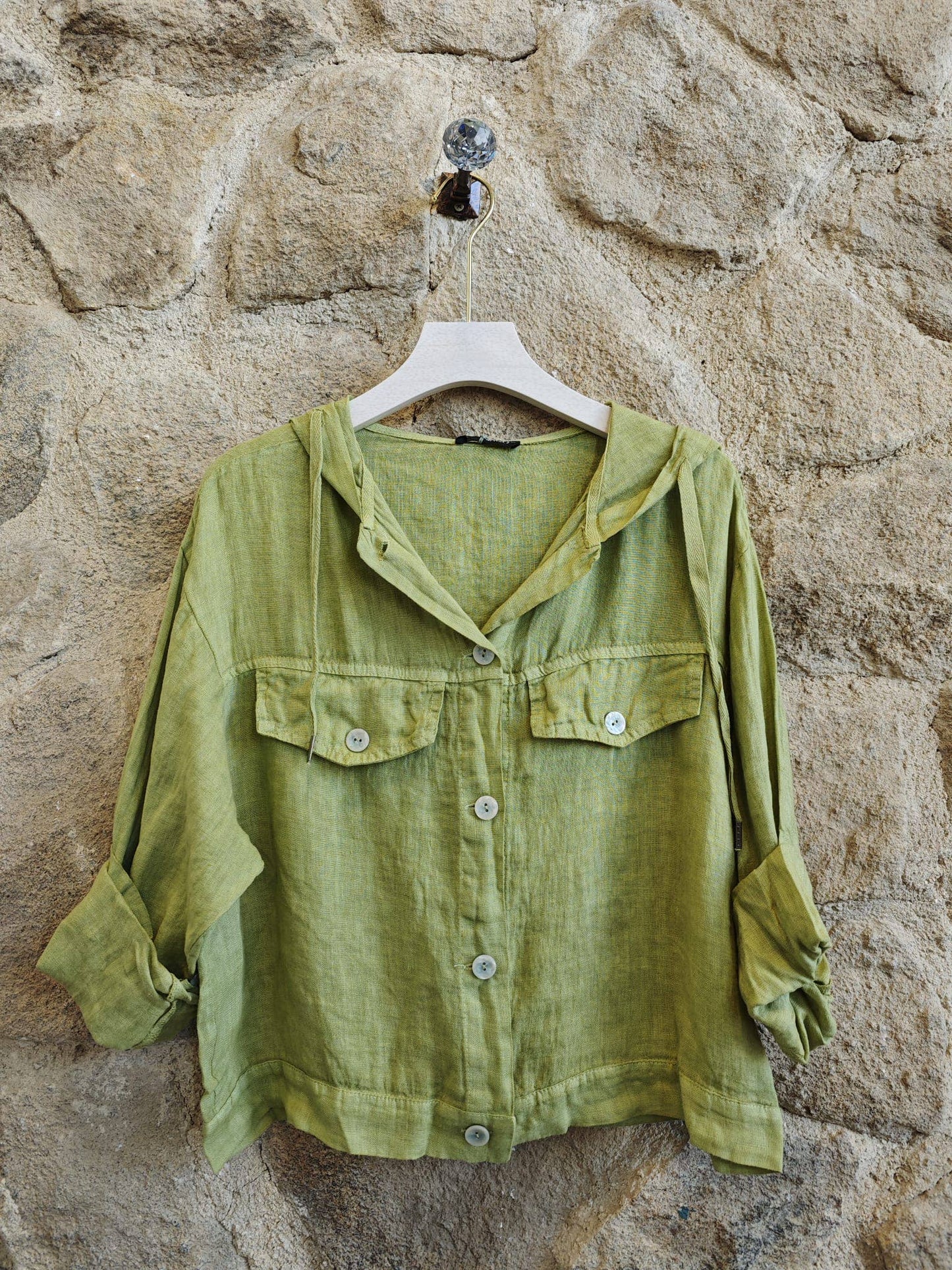 Réf-224150 BLOUSE À CAPUCHE LIN 100%