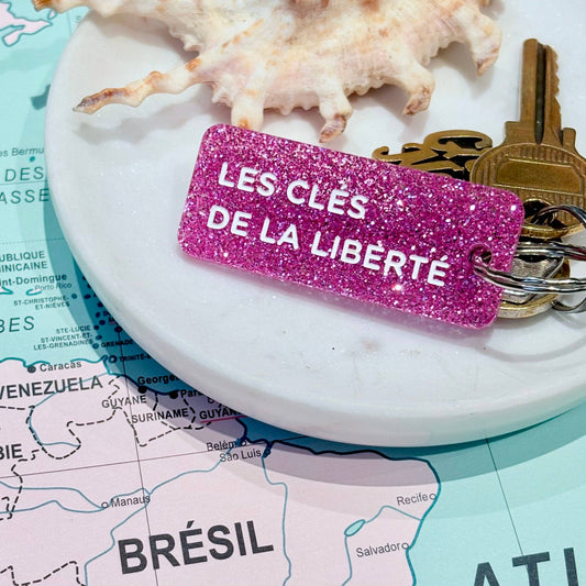 LES CLÉS DE LA LIBERTÉ  Porte-clés à paillettes Plus de Love