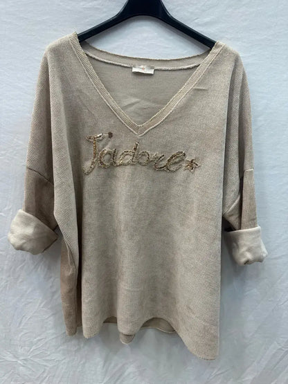 Sweat-shirt En Velours j'adore @4589_HVJadore