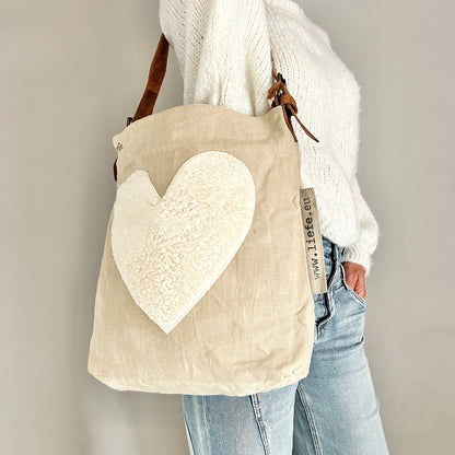 BuckleBag Teddy cœur (vintage clair)