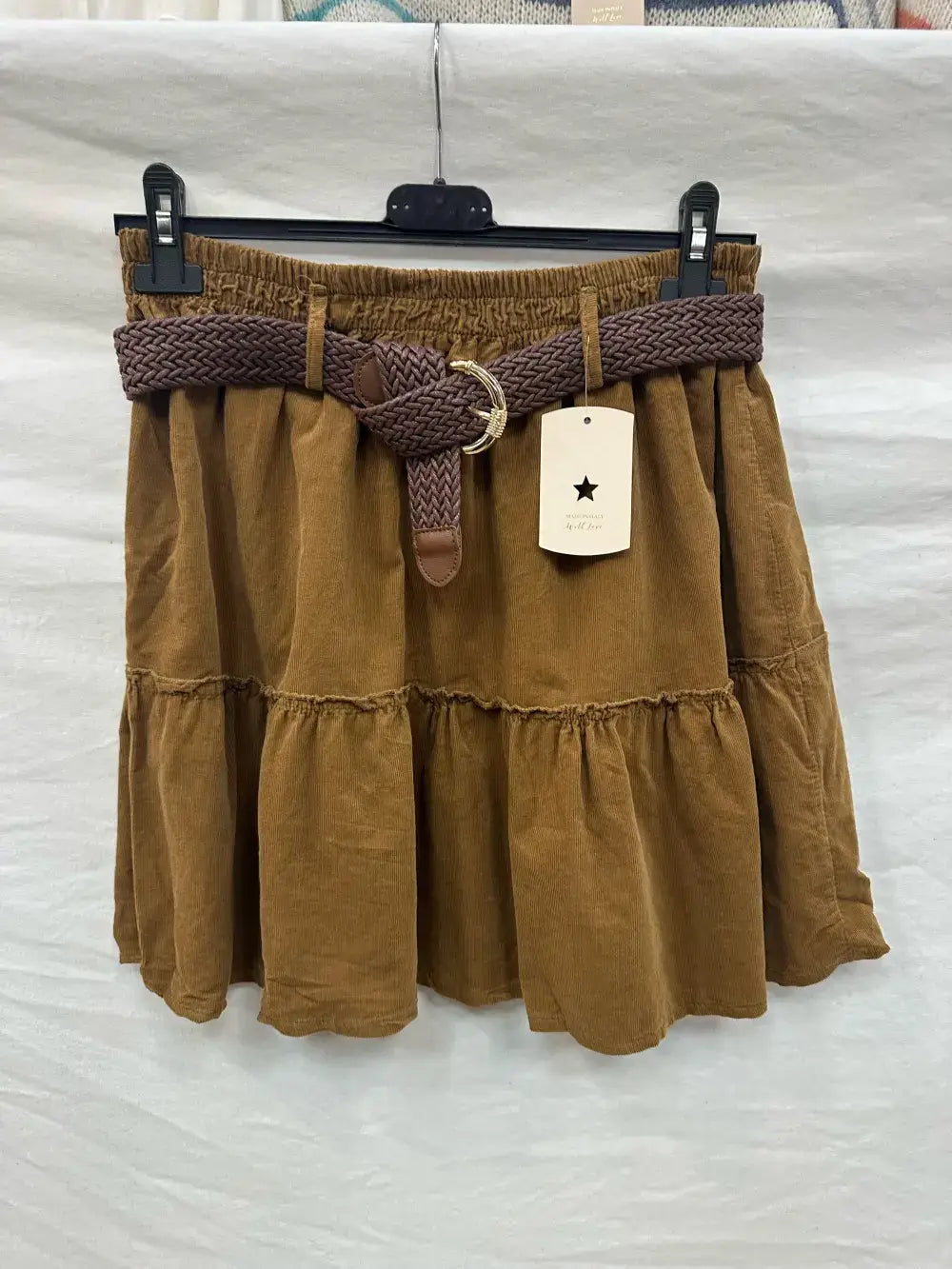 Jupe Courte À Volants En Velours @9731_JuVCourte