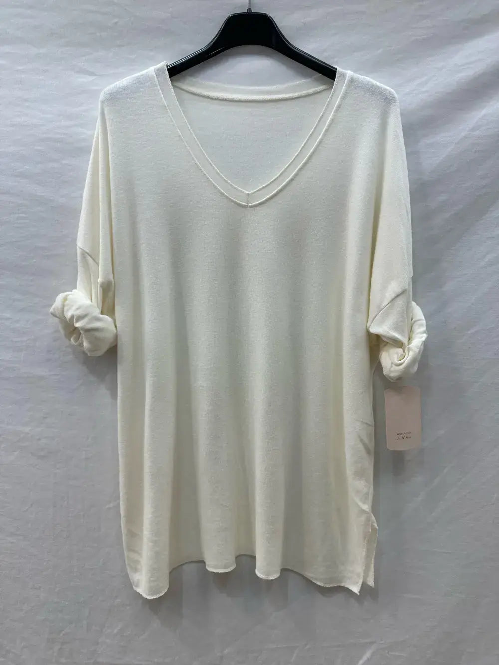 Pull en fine maille double col @6337_PulVVFente