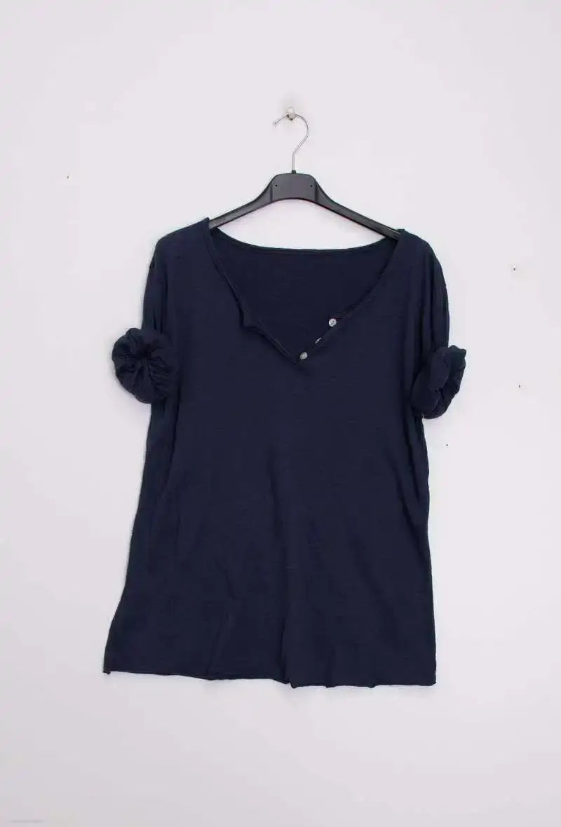 T-Shirt col tunisien manches longues @9925 col tunisien