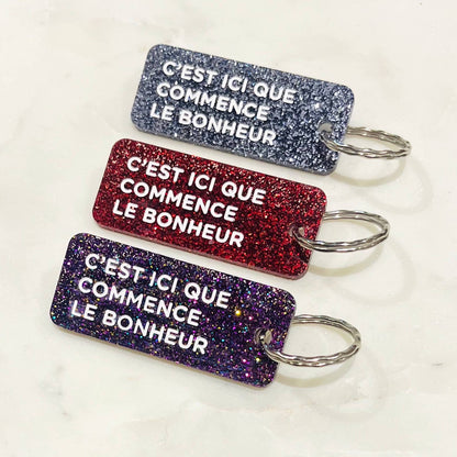 C'EST ICI QUE COMMENCE LE BONHEUR  Porte-clés  Plus de Love