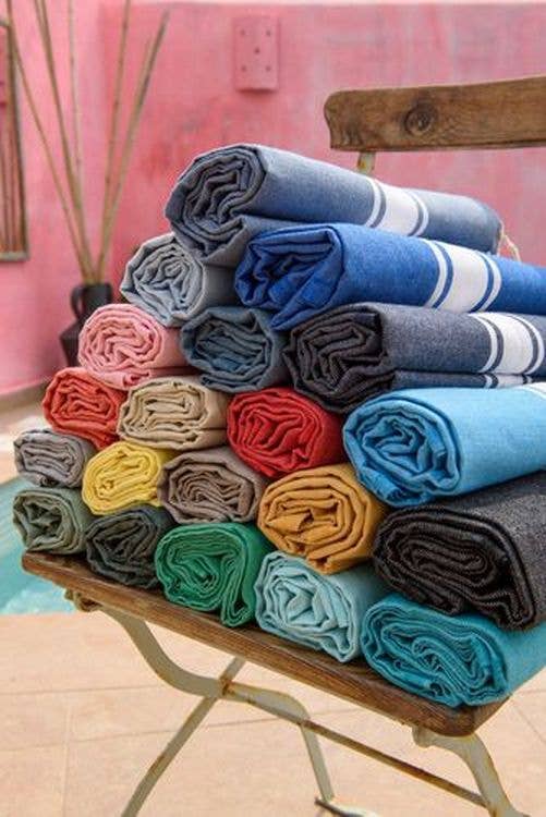 Fouta Auténtica Bleu roi Tissage plat 100% coton