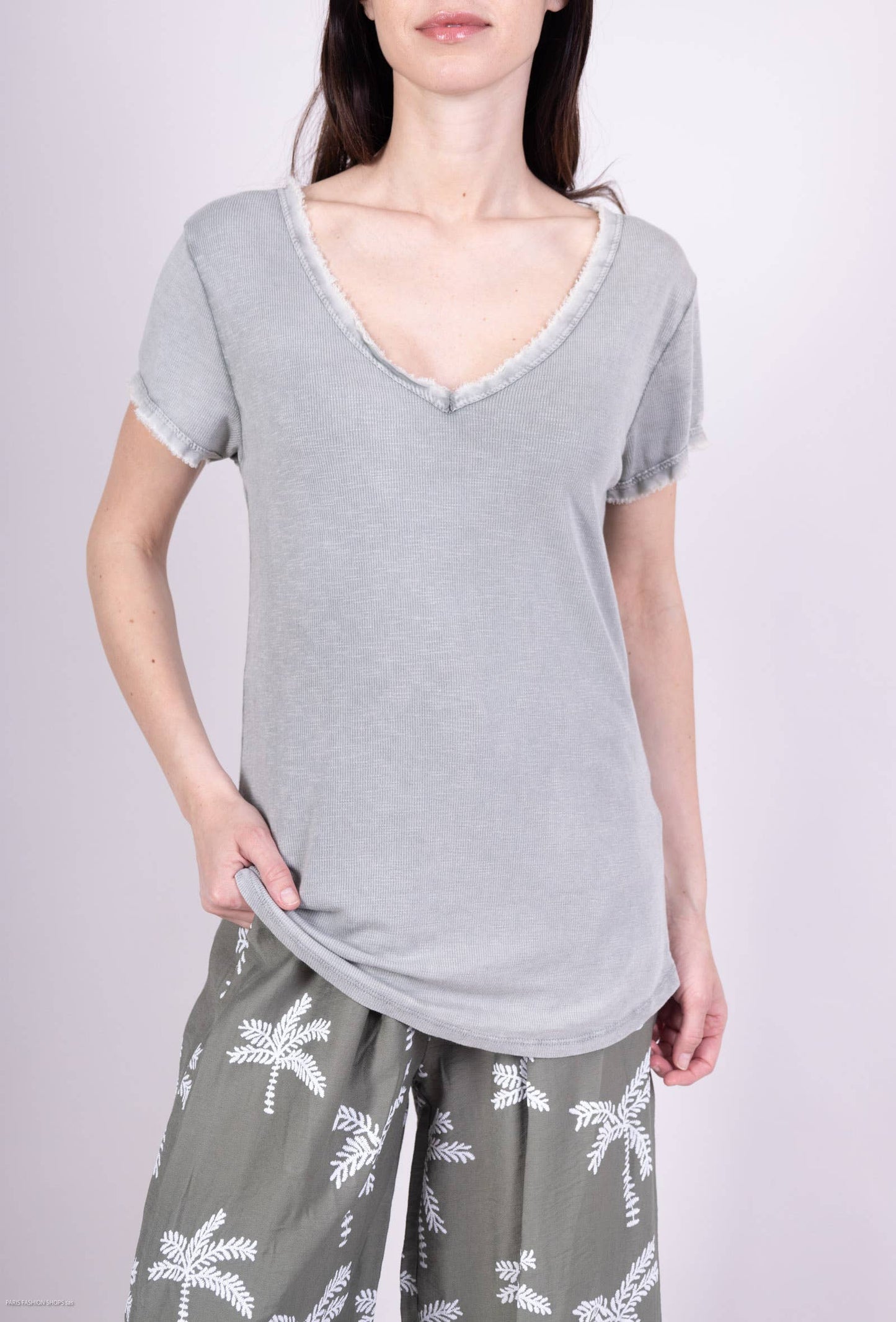 Tshirt coton délavé à manches courtes PT2504