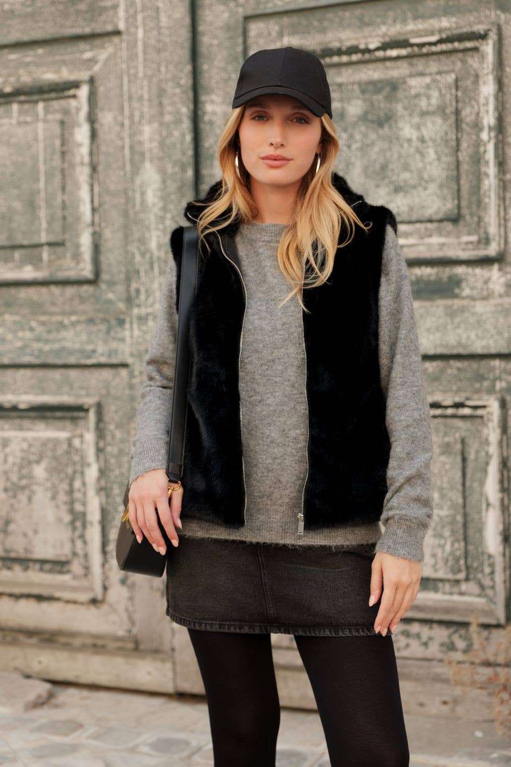 Gilet sans manche en fausse fourrure ultra douce