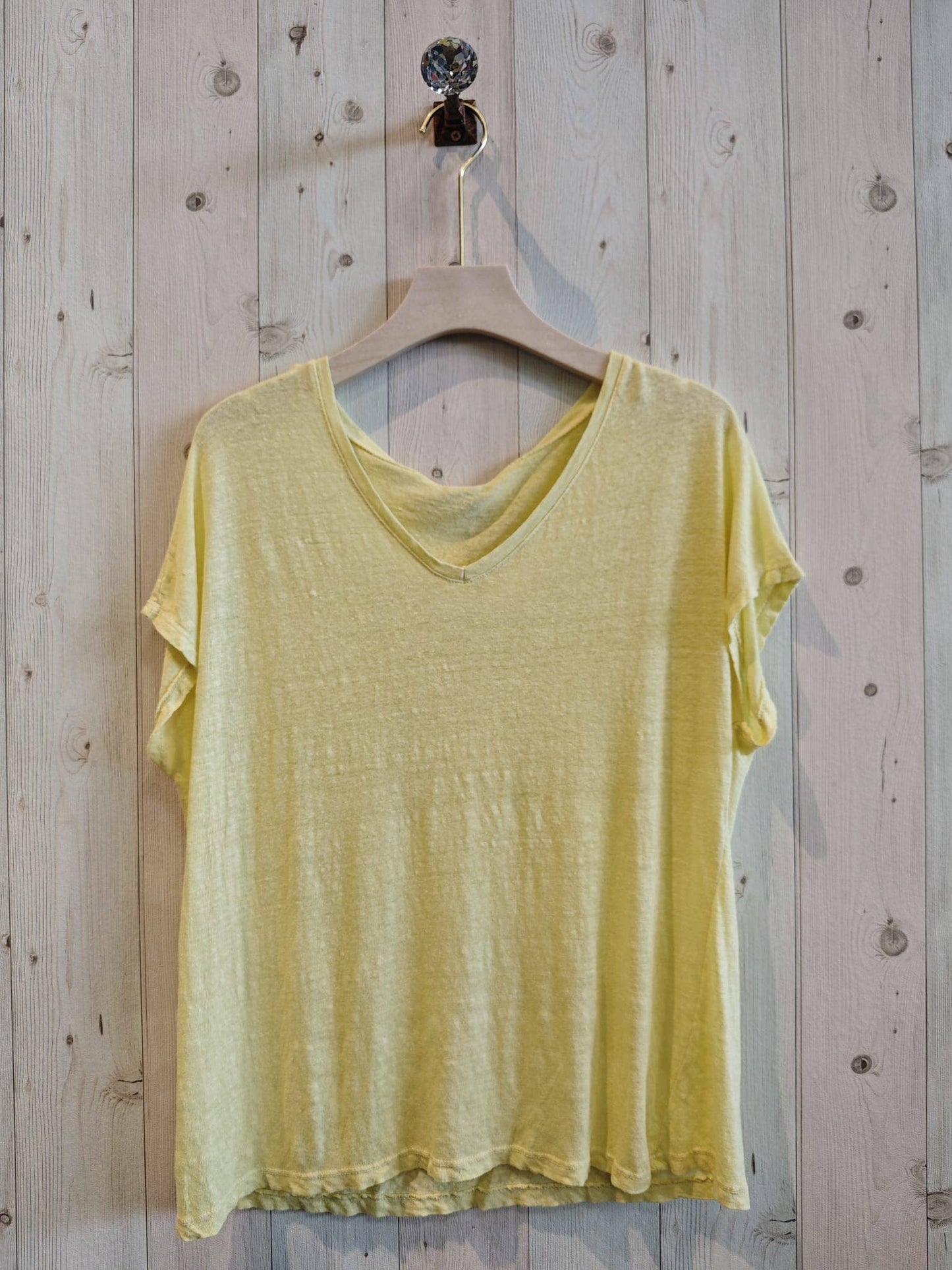 Réf-2296 T-shirt basique lin 100%