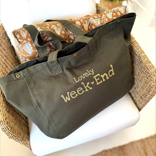 Grand cabas "Lovely Week End" - 6 coloris au choix