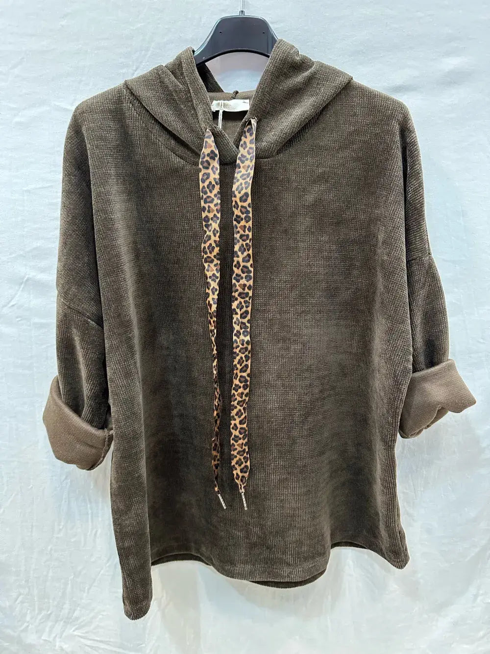 Sweats en velours avec cordon à léopard  @4618_SweatNoeudLeo