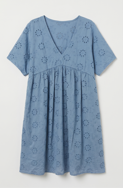 Robe Courte en Broderie Anglaise de Coton @6519_RCBroderie