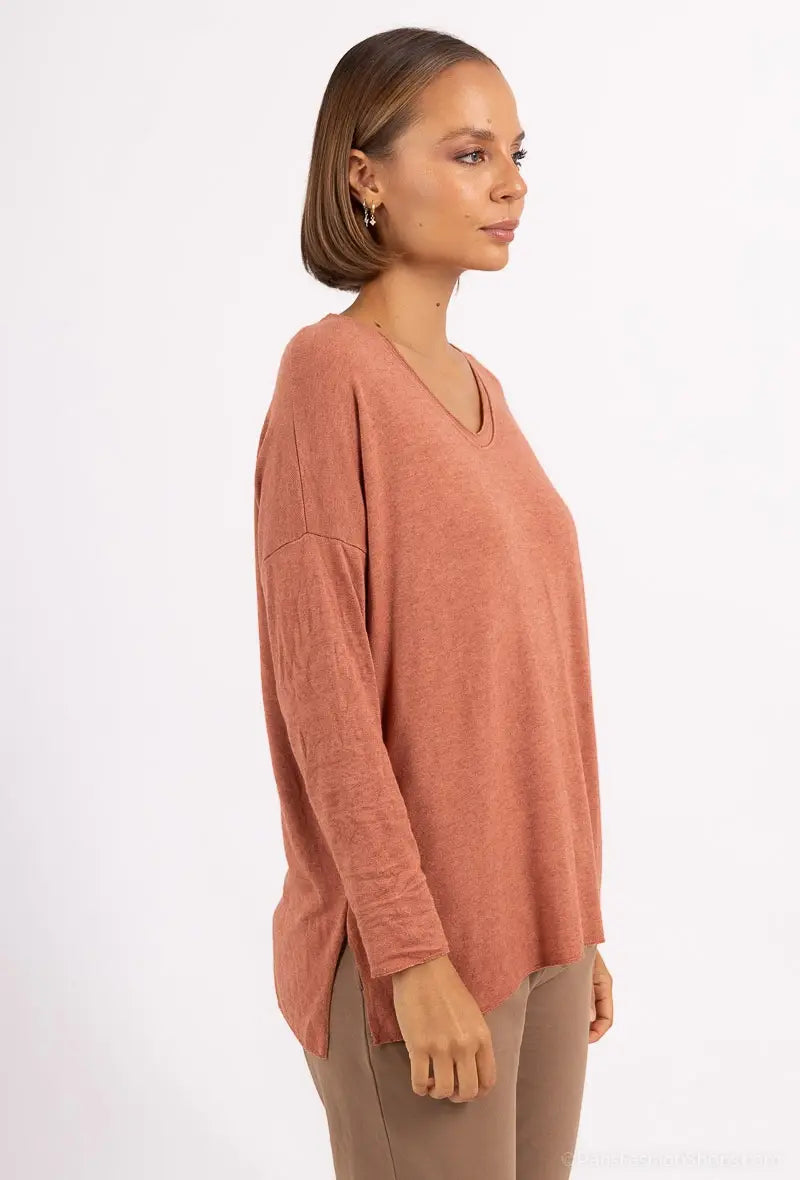 Pull en fine maille double col @6337_PulVVFente