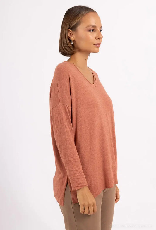 Pull en fine maille double col @6337_PulVVFente