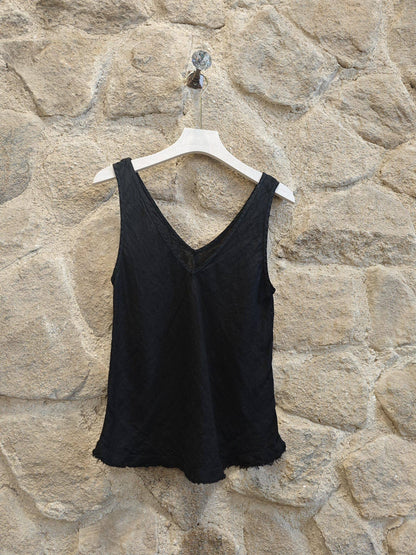 Ref-21591 T-shirt sans manches 100 % lin