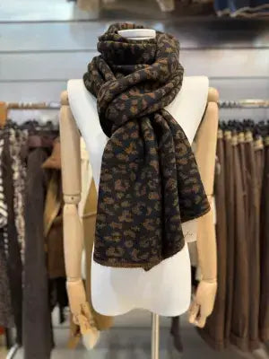 Écharpe En Maille Léopard Réversible @35725_EcharpeLeo