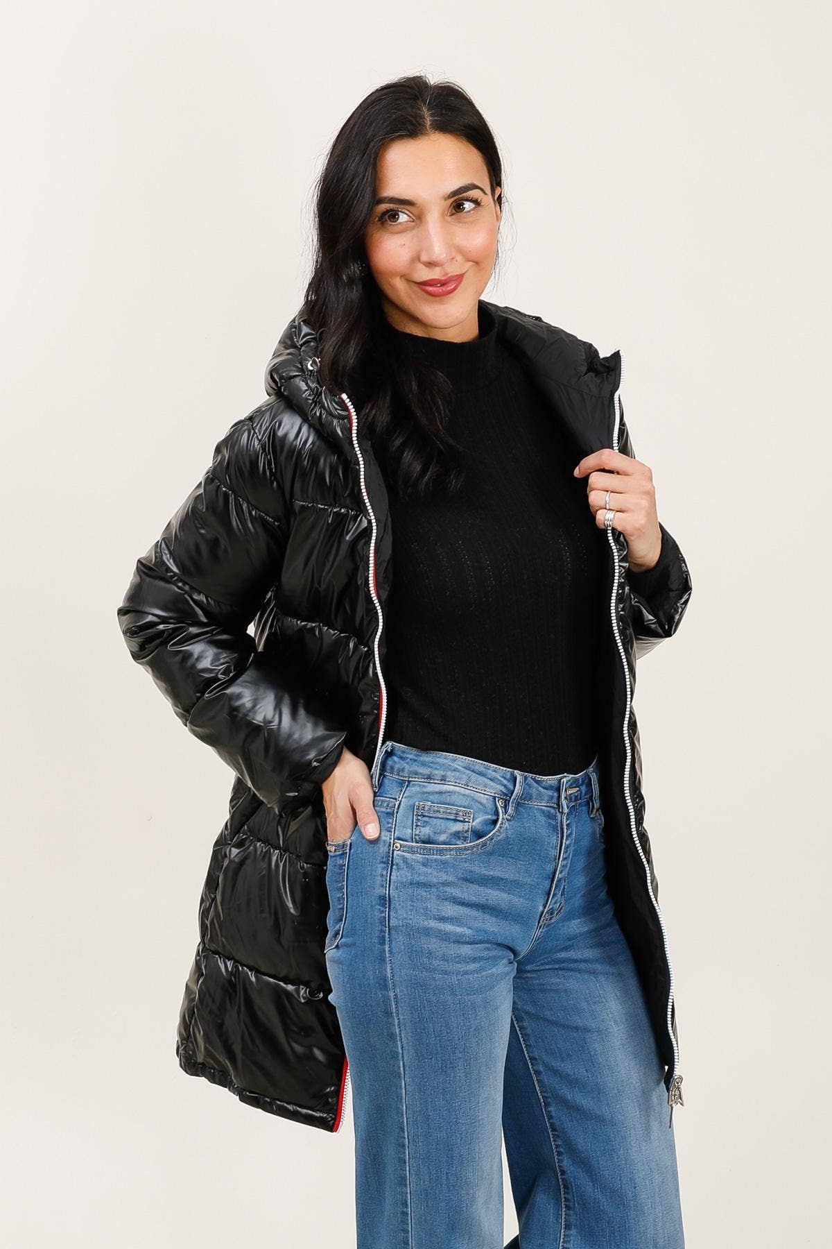 Doudoune mi-longue réversible imperméable