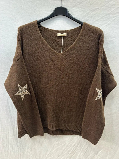 Pull Avec Deux Étoile Léopard  @23630_Pul2EtoileLeo