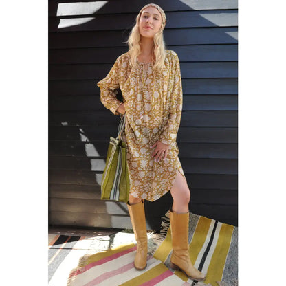 Robe DANA beige doré
