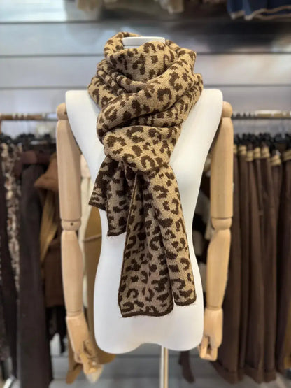 Écharpe En Maille Léopard Réversible @35725_EcharpeLeo
