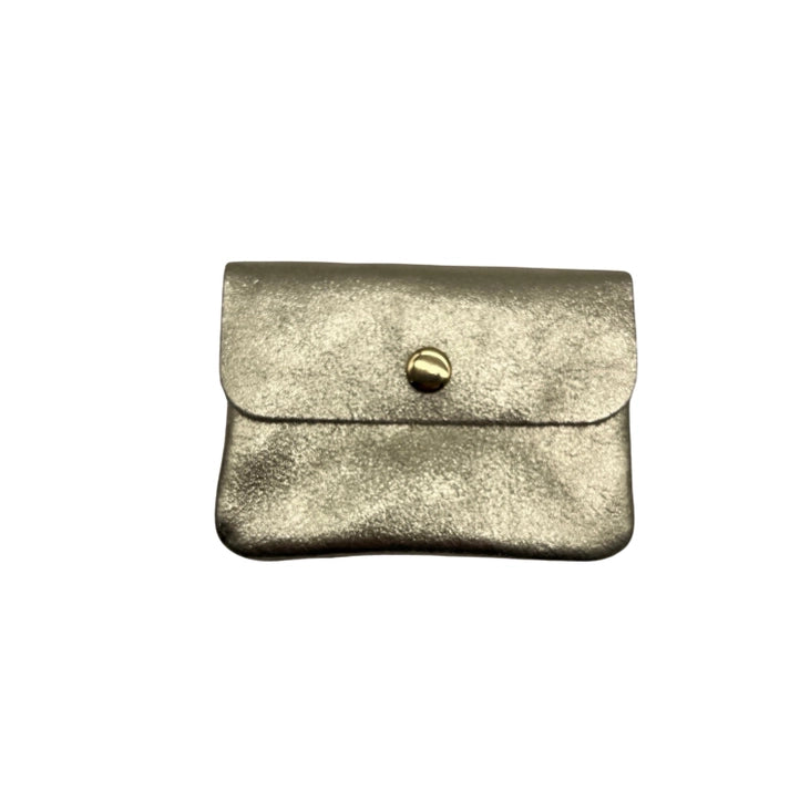 Porte-monnaie cuir irisé or