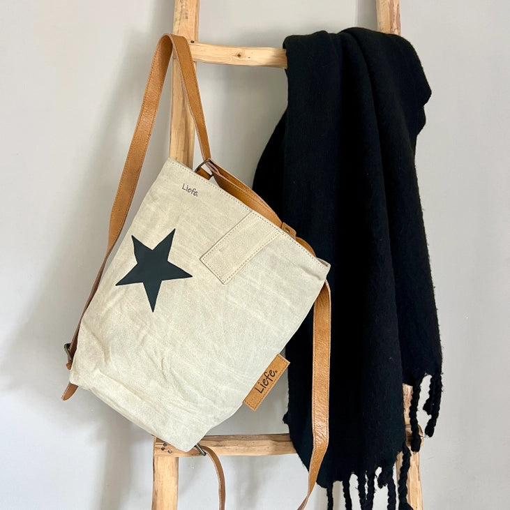 Sac à dos étoile noire (toile) durable