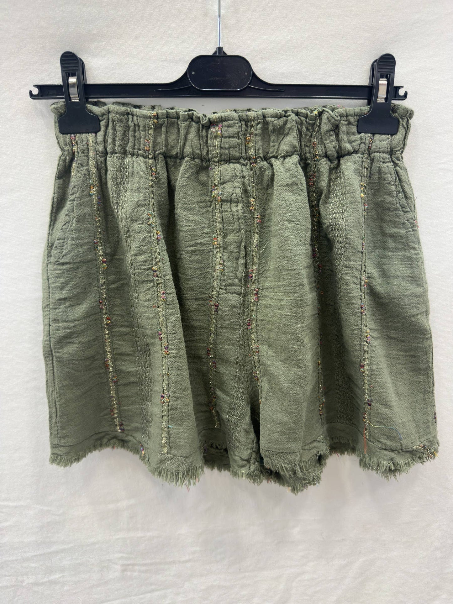 Short à Surpiqûres en Lin et Coton @211231_ShSurpique
