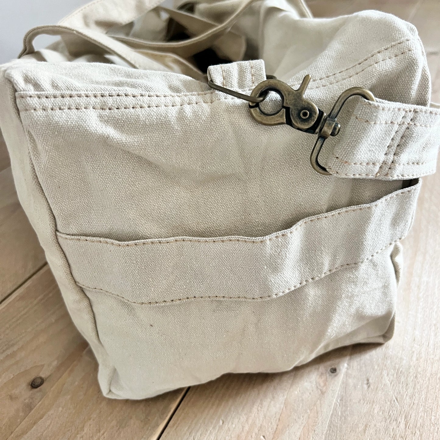 Sac de yoga et de sport Heart Latte (toile légère vintage)