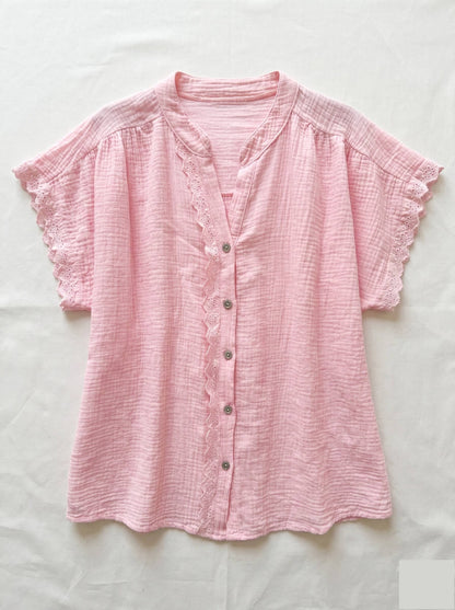 Blouse en Gaze de Coton à Broderies @3601_ChMcBroderie