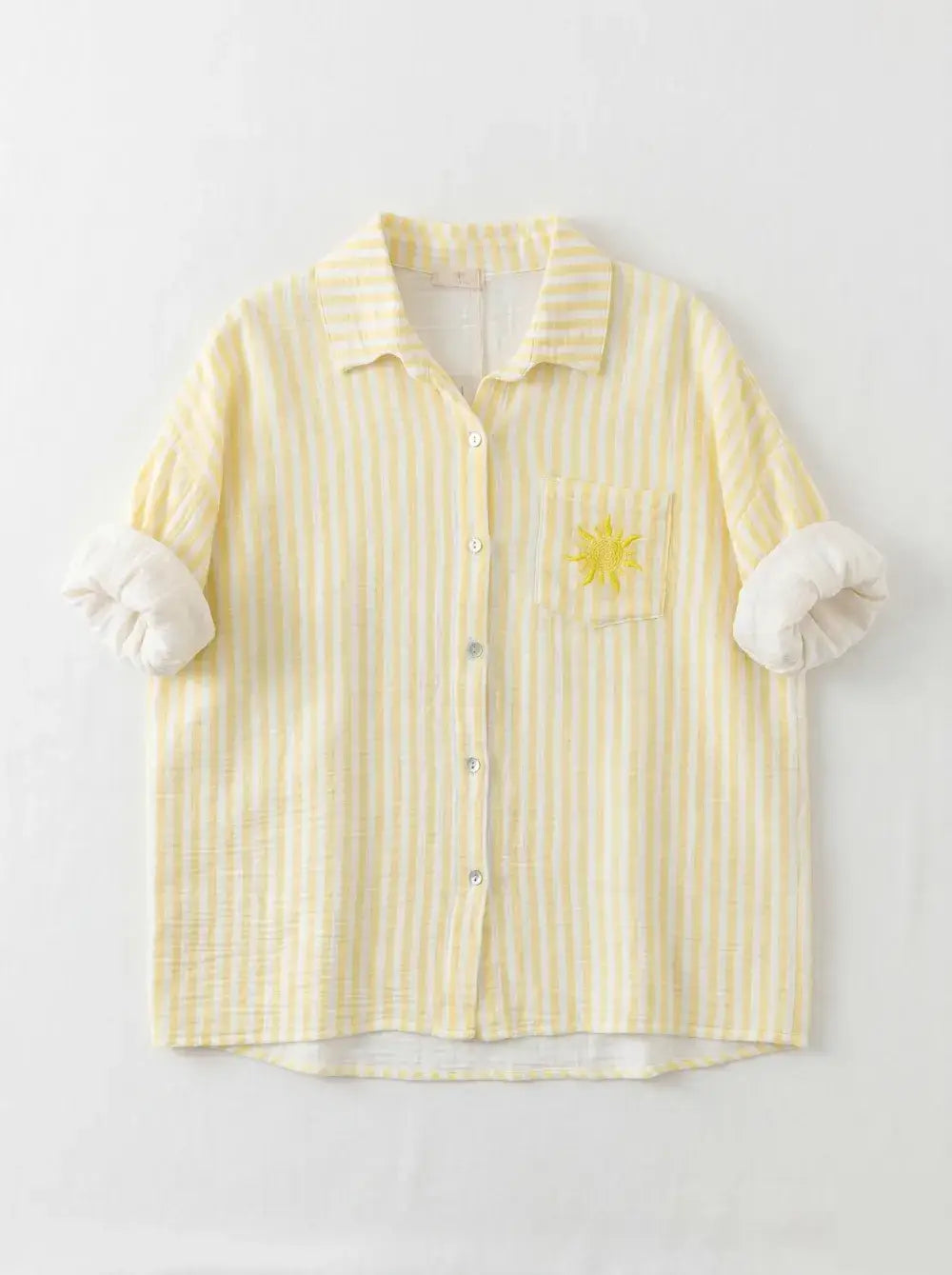 Chemise  Rayée et Soleil Brodé @91945_ChPocheSoleil