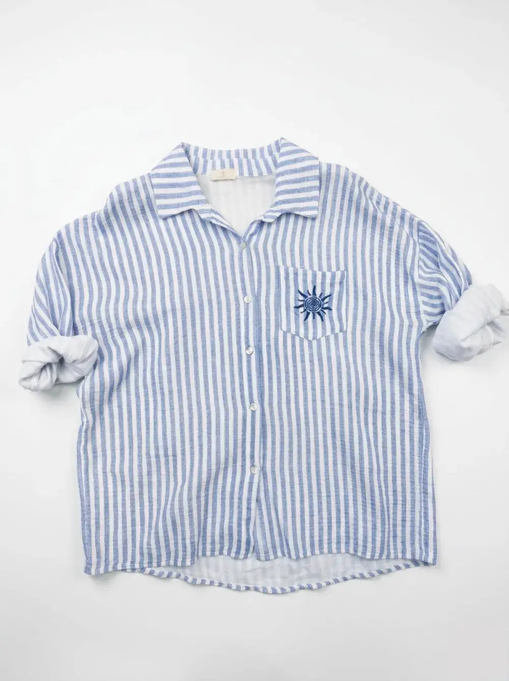 Chemise  Rayée et Soleil Brodé @91945_ChPocheSoleil