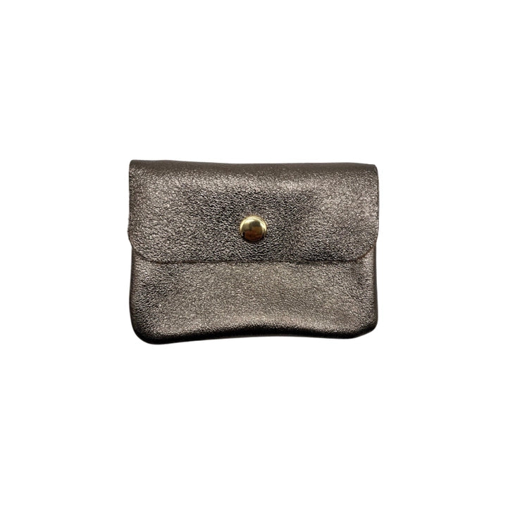 Porte-monnaie cuir irisé bronze