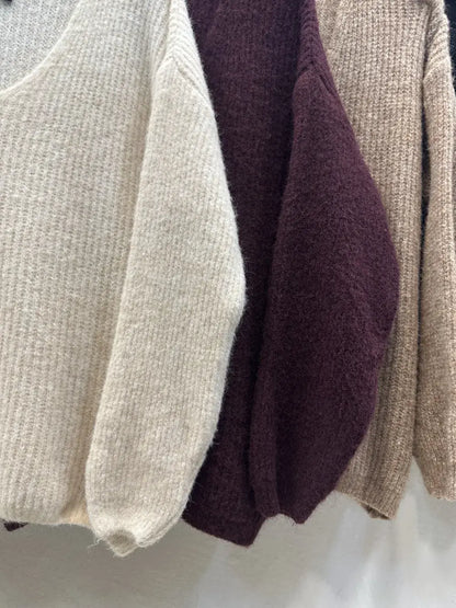 Pull Alpaga Epais Col V @33771_PuCoteletAlpaga