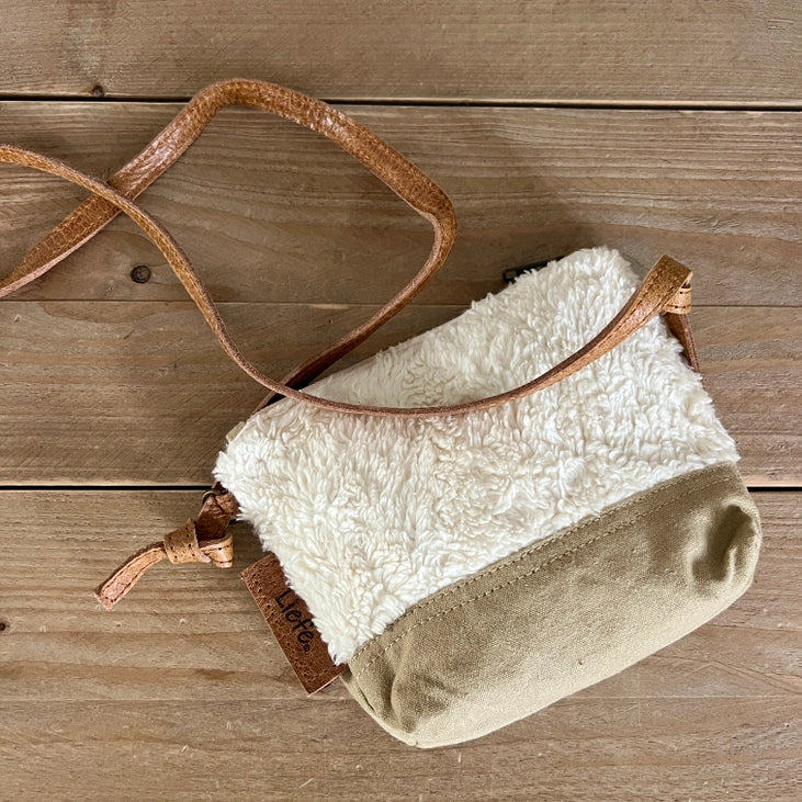 Sac peluche Mini teddy en coton (toile kaki)