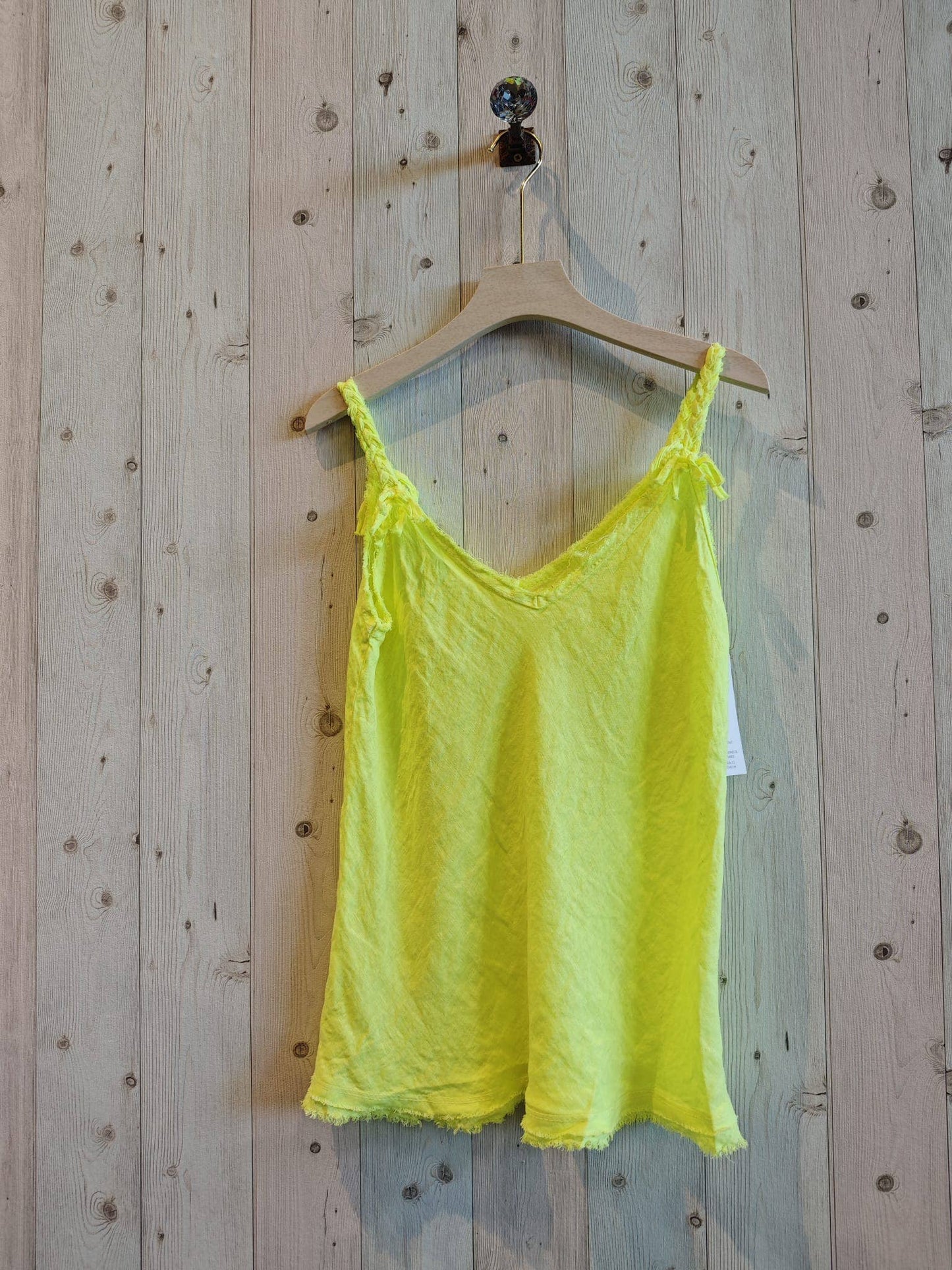 Réf-80471 DÉBARDEUR À BRETELLES FLUO LIN 100%